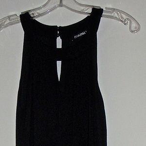 Roz & Ali women's long stretch black lines sleeves maxi dress size 6